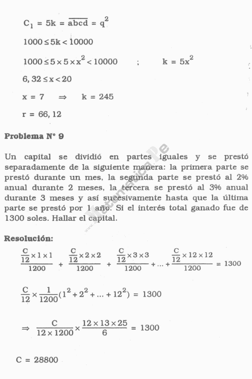 INTERÉS SIMPLE EJERCICIOS RESUELTOS DE SECUNDARIA PDF