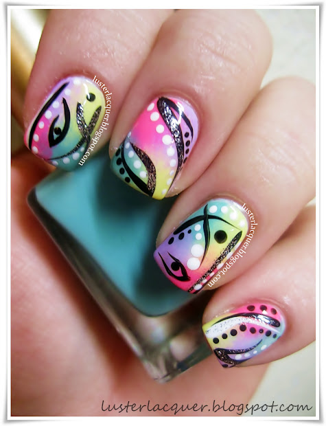 luster lacquer abstract nail art