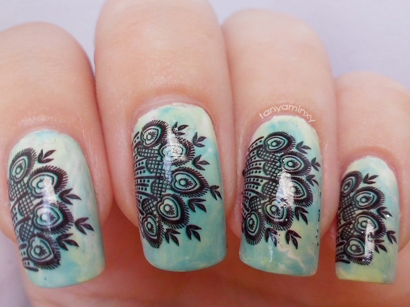 Mint Peacock Feathers Nails Born Pretty Store Decals