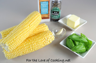 Corn on the Cob with Basil Garlic Butter