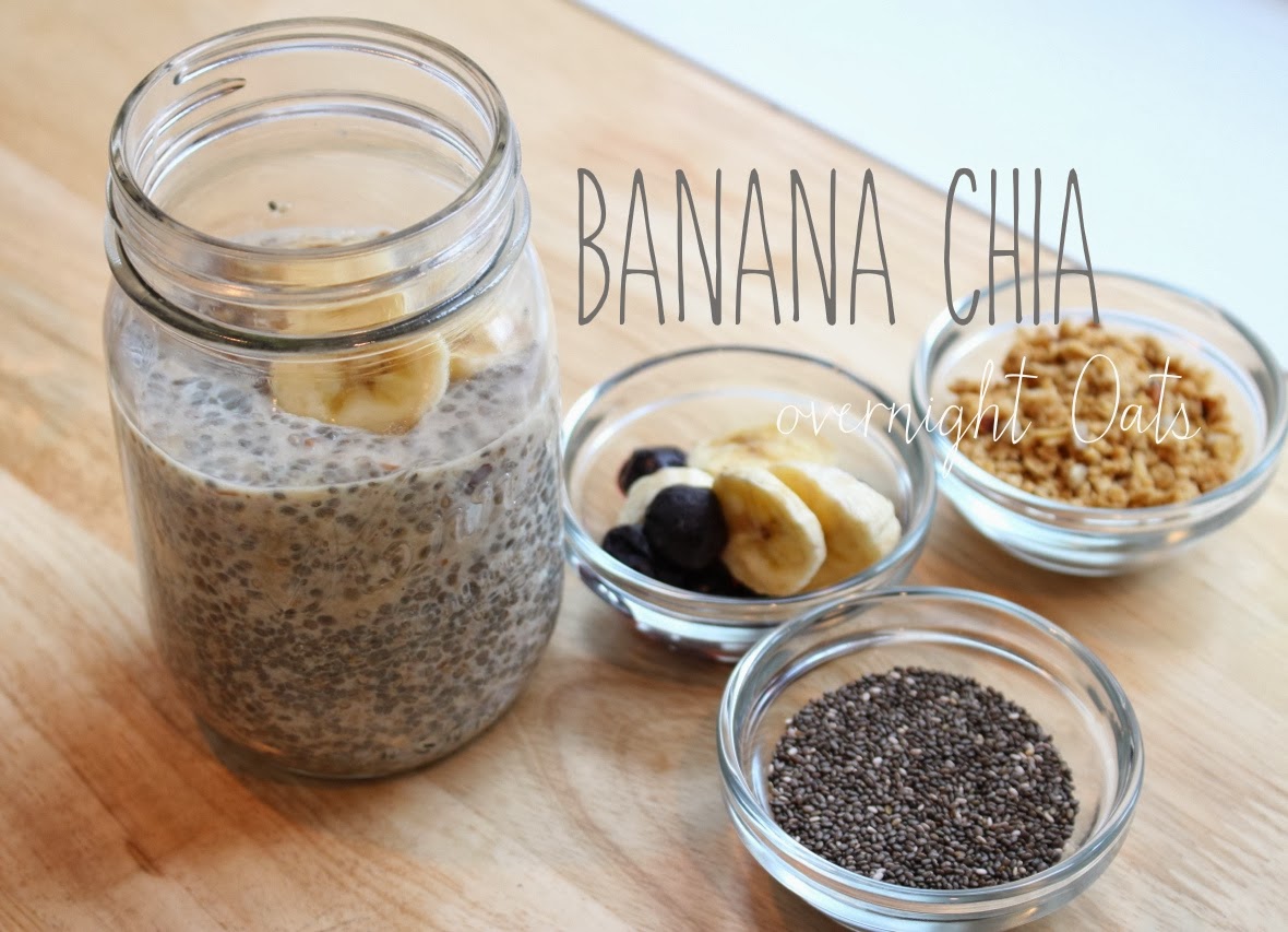 chia seed overnight oats in a jar
