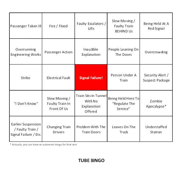 Tube Bingo