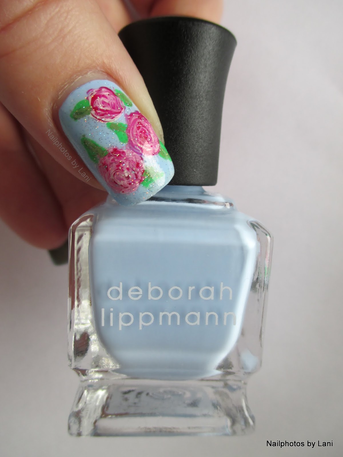Nailphotos by Lani Vintage Flowers freehand nail art inspired by
