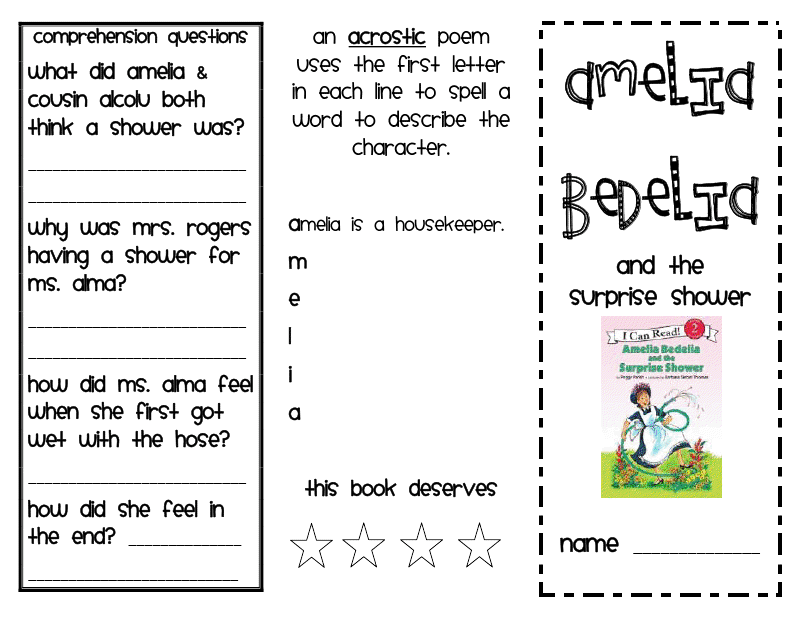Lory's 2nd Grade Skills: Amelia Bedelia and the Surprise Shower