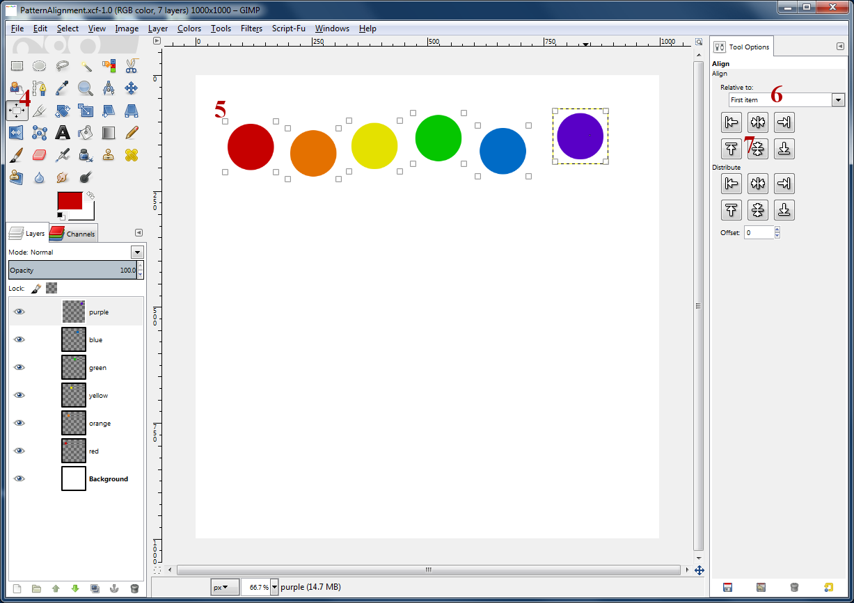 Clown Fish Cafe Alignment and Distribution of Graphic Elements in GIMP