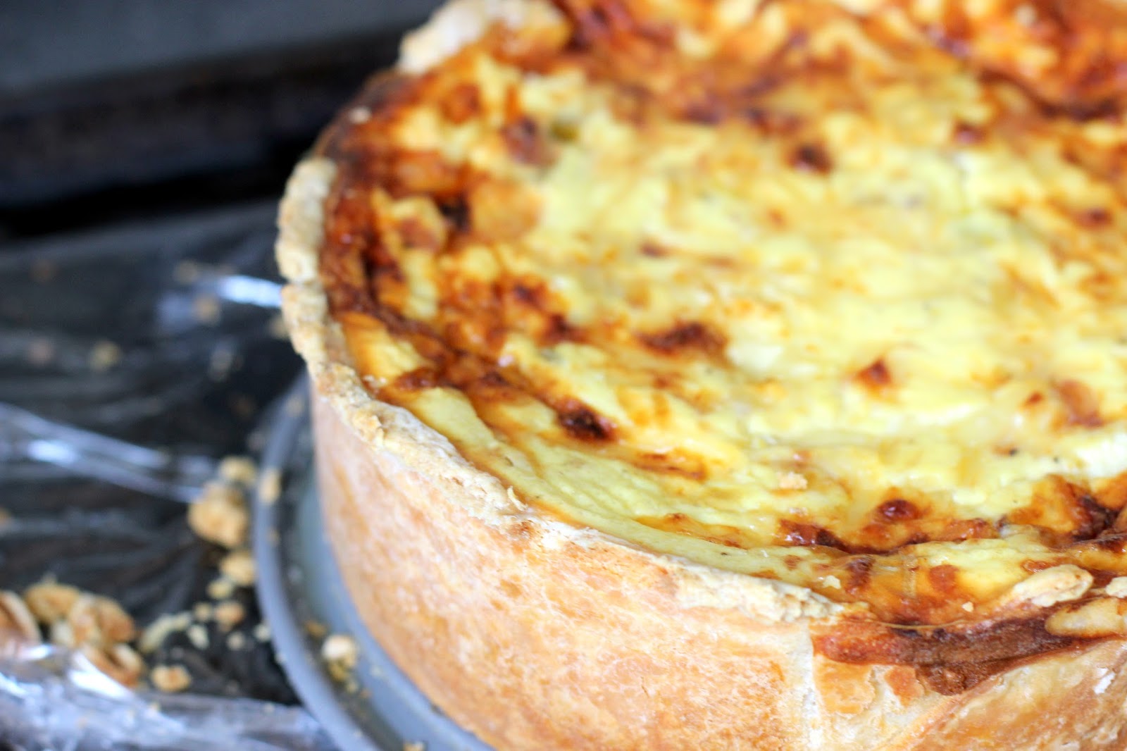 The Owl with the Goblet Ham + Leek + Gruyere Deep Dish Quiche