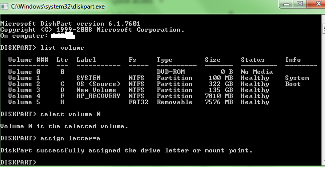 How to find the drive letter of a usb in cmd image
