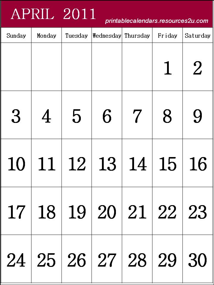 April+month+2011+calendar