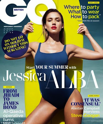 Jessica Alba hot poses sexy body in swimwear for GQ magazine UK photo shoot