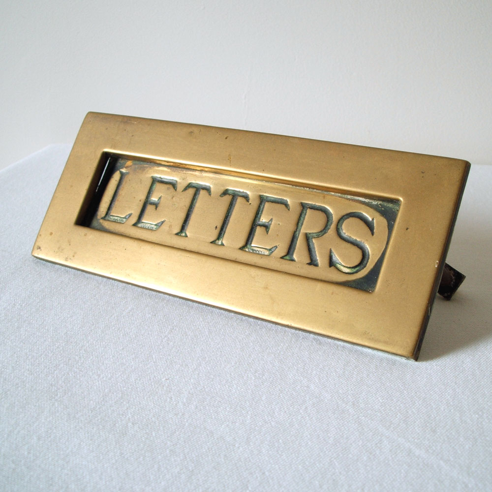 Edwardian Brass 'Letters' Letterbox 