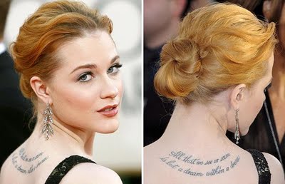 Zee World 9: Celebrity Tattoos Female Up Coming Style