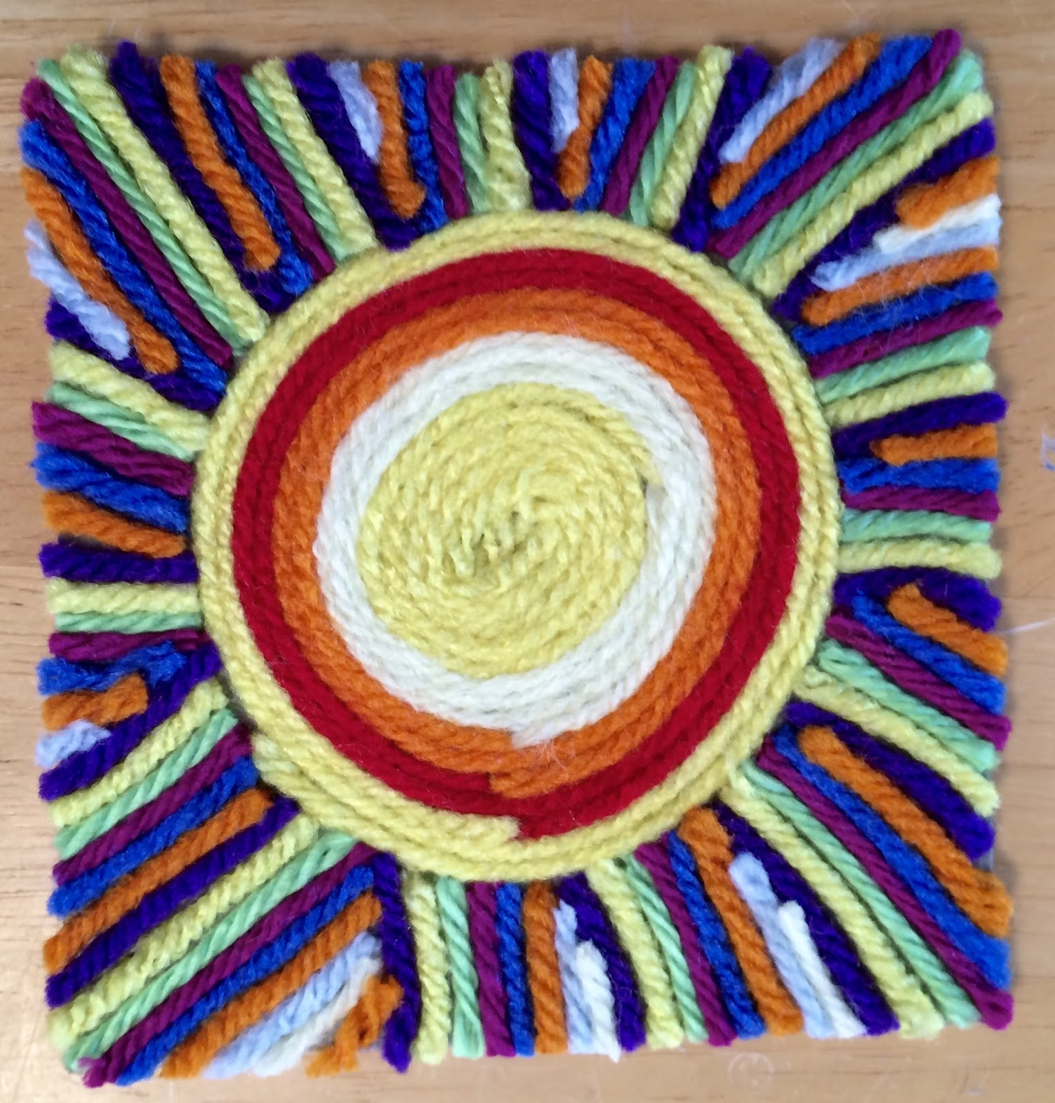 Design Yarn Art kathys angelnik designs art project ideas mexican sun huichol yarn painting lesson