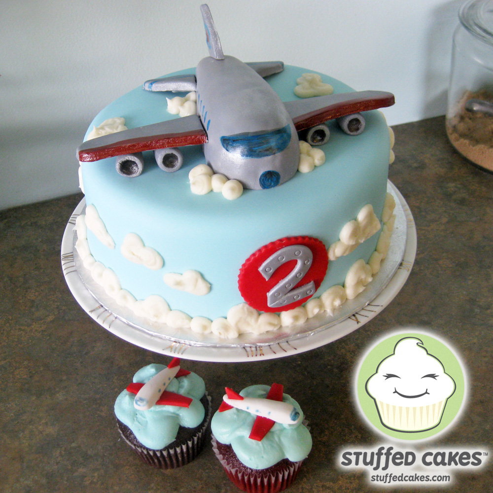Stuffed Cakes Jet Plane Cake and Cupcakes