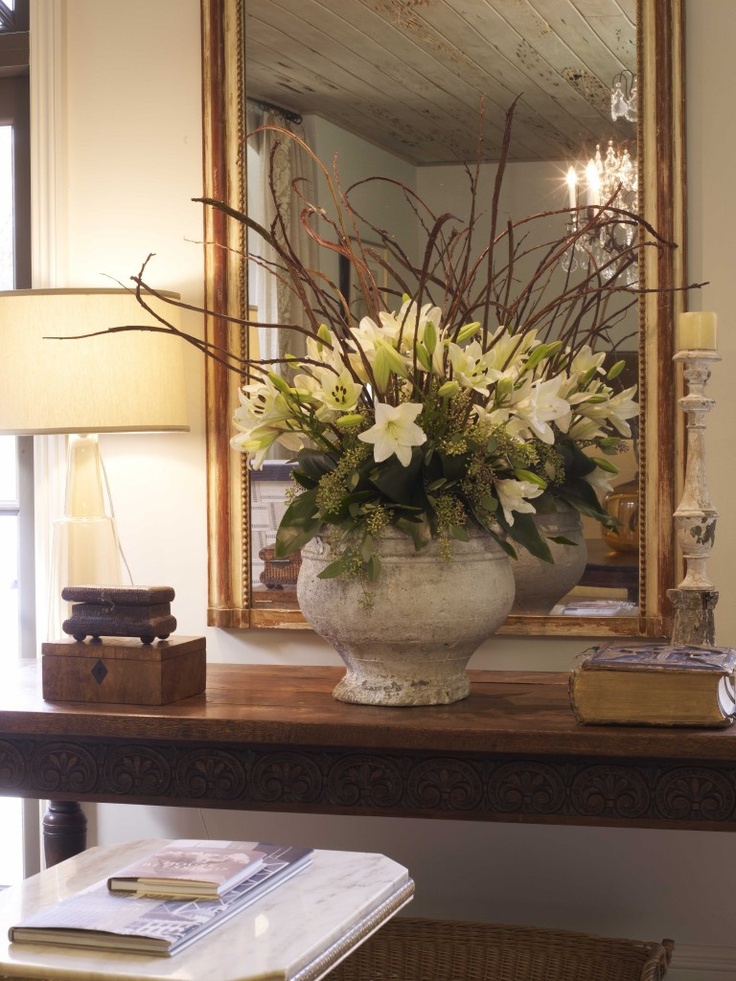New Home Interior Design Foyer Flower Arrangement