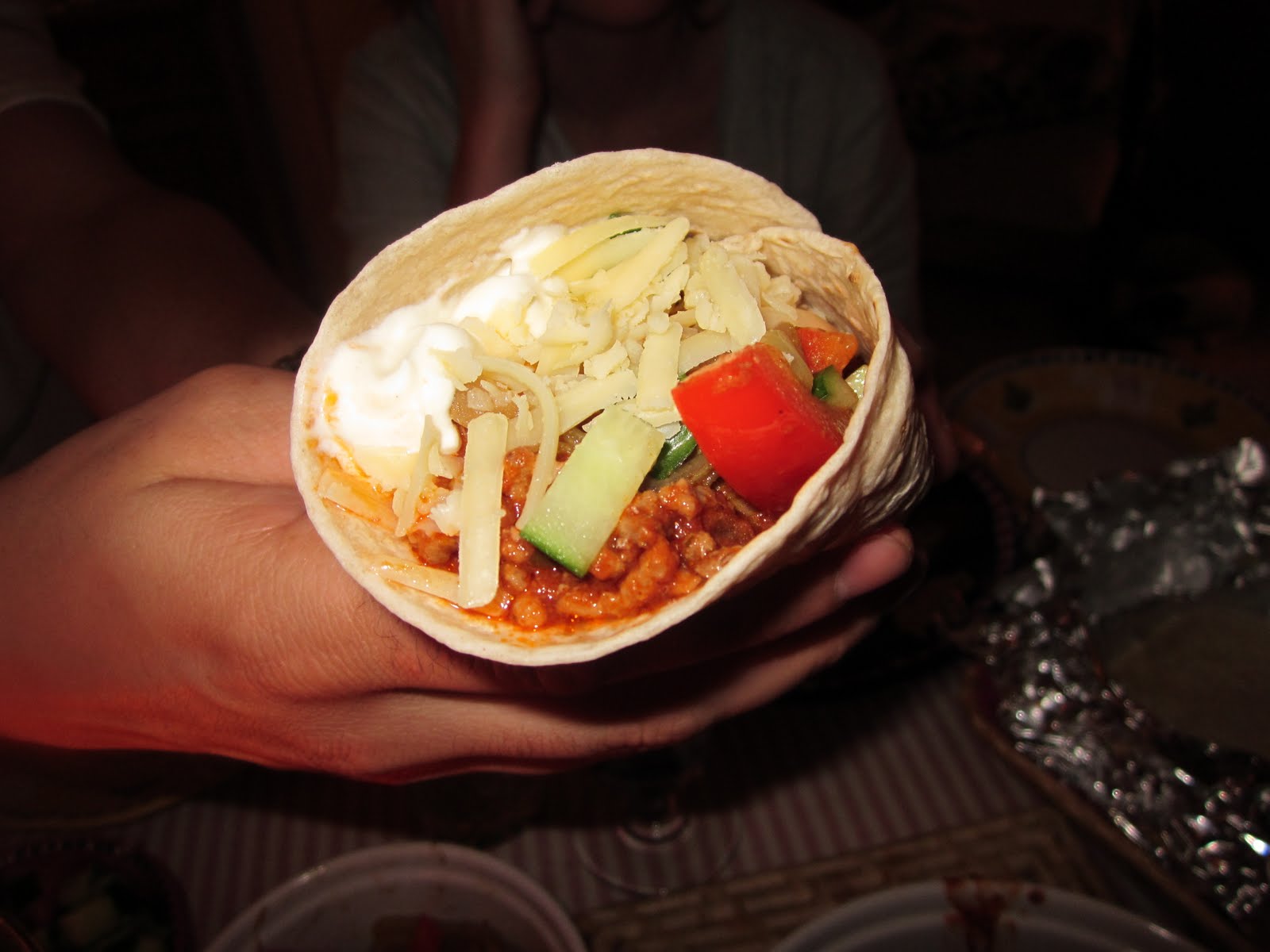 Tortilla Wraps with Beef Mince Blue Sky and Bunting