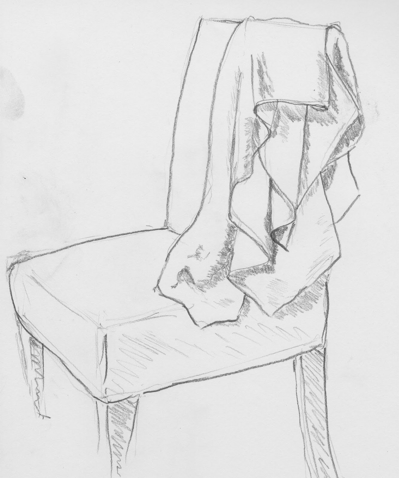 Learning to draw Fabric draped on a chair