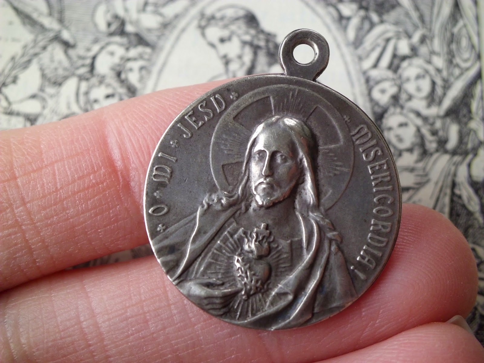 Vintage Religious Medals Vintage O Mi Jesu Misericordia Sacred Heart