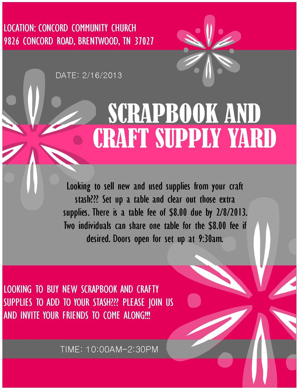 Social Saturday Nashville Area Craft Yard Sale! The Scrap Shoppe