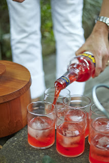 making Aperol Spriz for aperitif