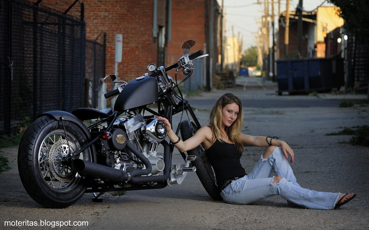 Motos y mujeres resolución HD: Wallpapers de motocicletas choppers