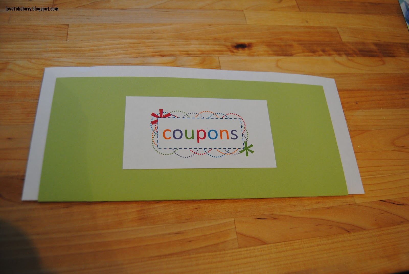 Love To Be Busy Coupon Envelope