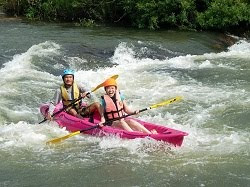 White water rafting at Khao Yai by kayaking 7 km. water is level 3 join now.
