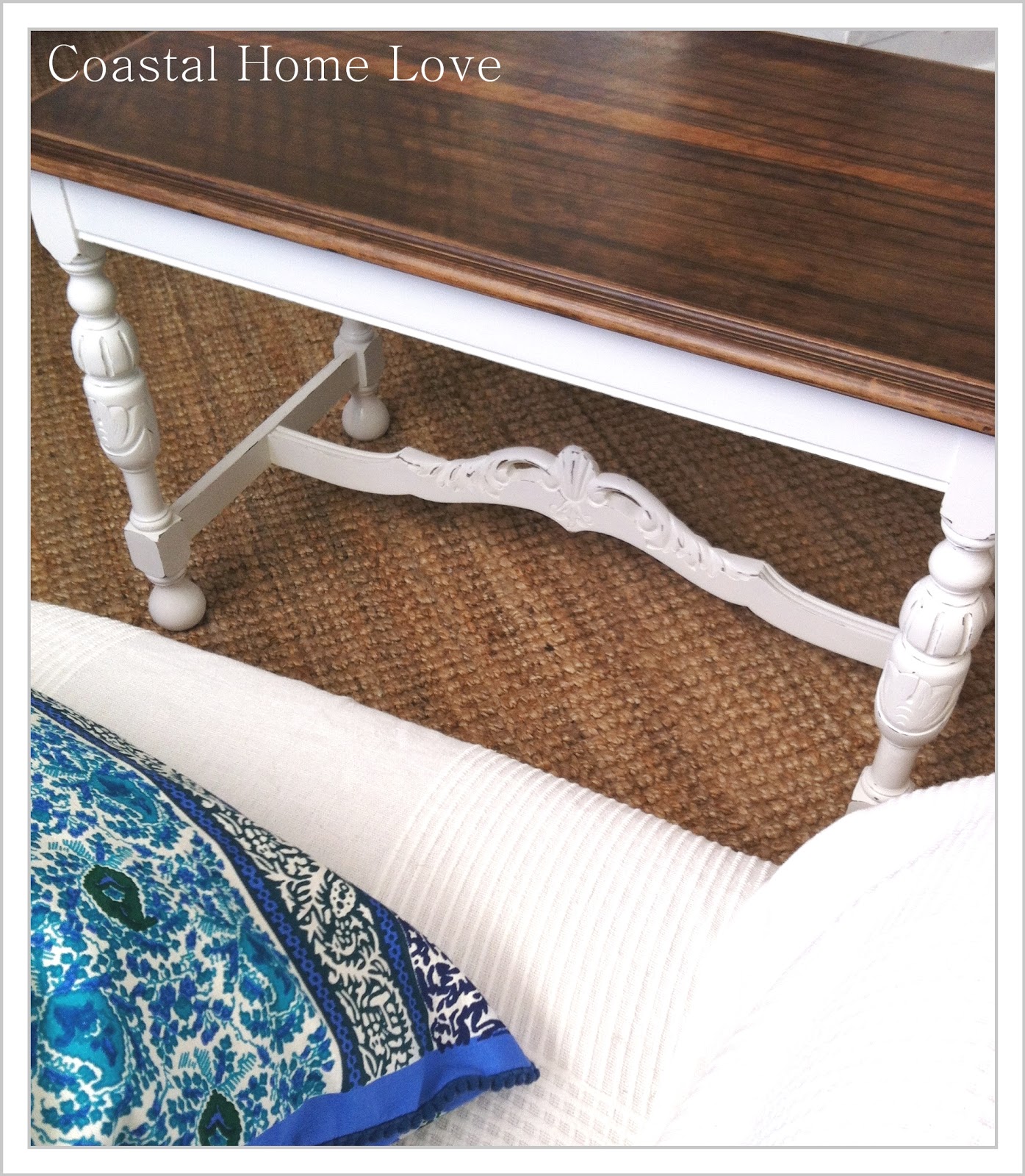 Coastal Home Love Before and After A Vintage Coffee Table Makeover )