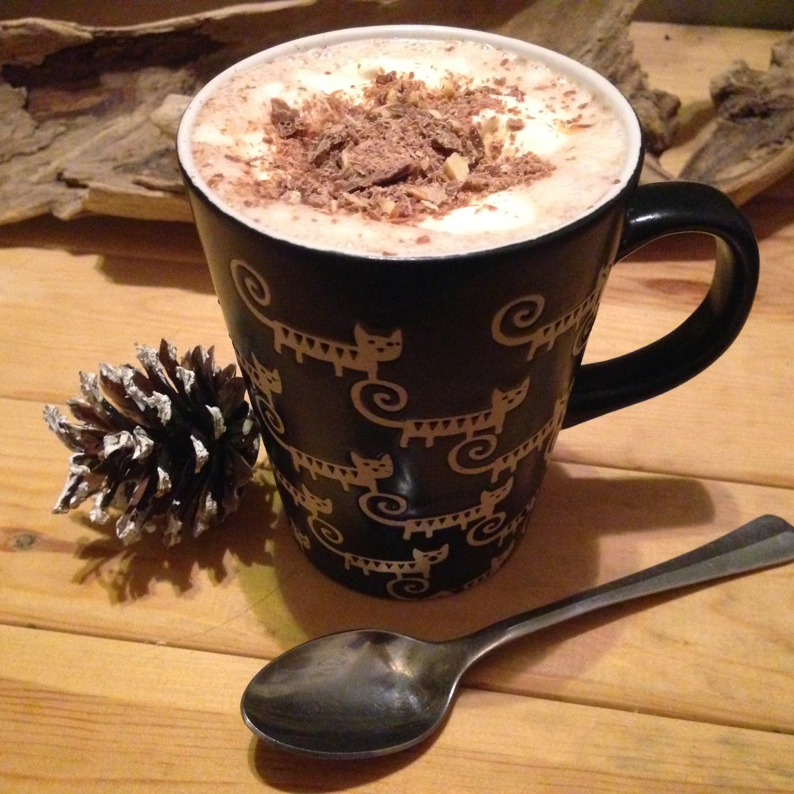 Katerina's Journal Eggnog Hot Chocolate With Whipped Cream And Hazelnuts