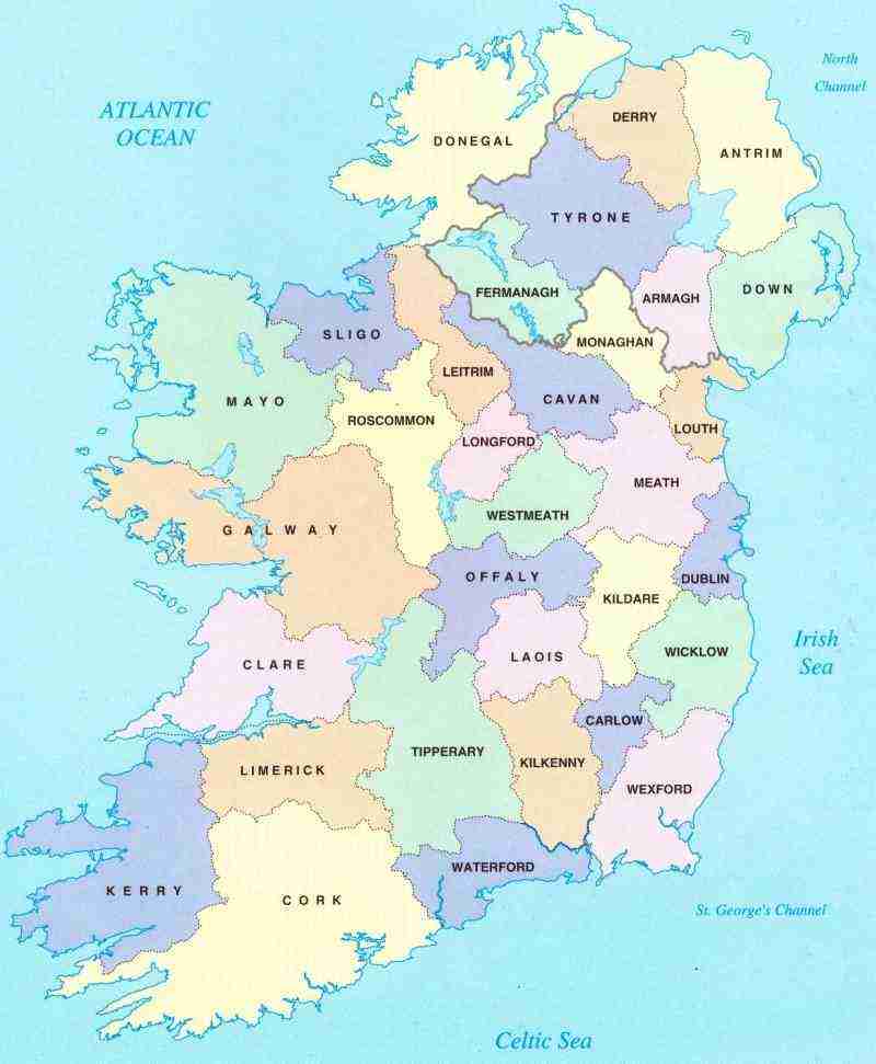 Online Maps: Ireland county map