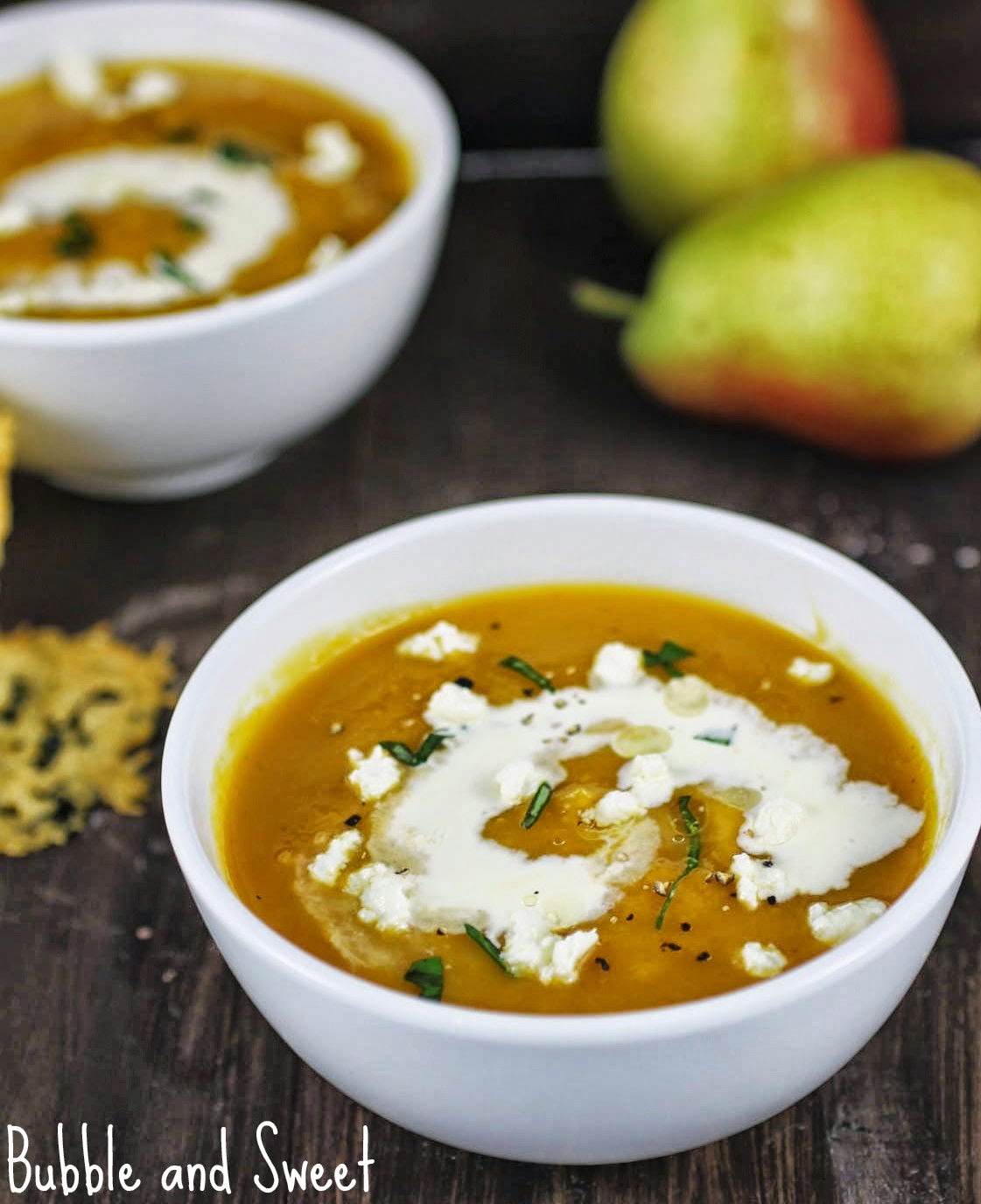 Bubble and Sweet Pumpkin, ginger, orange and carrot soup for Food