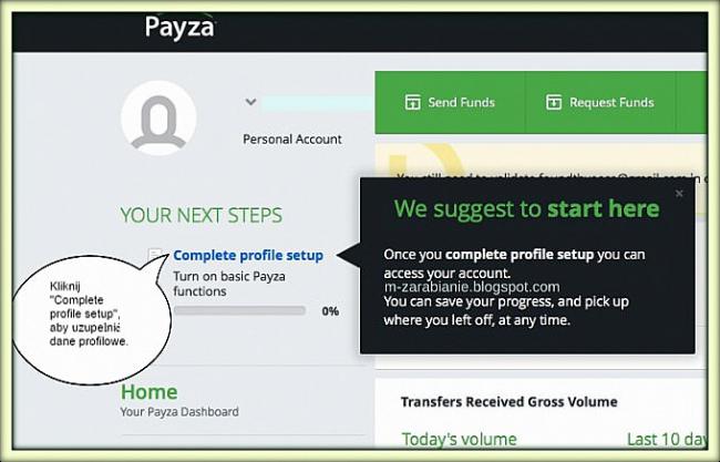 Payza — uzupełnianie profilu. Payza — uzupełnianie profilu.