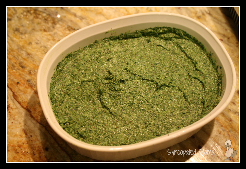 Syncopated Mama Creamy Pesto Spinach Dip