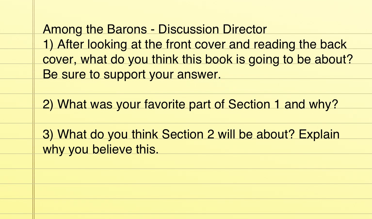 Discussion Director Sample Student