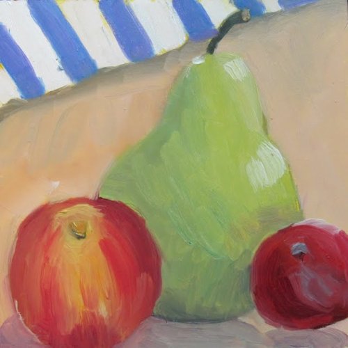 Fay Terry's Daily Paintings Each Peach, Pear, Plum