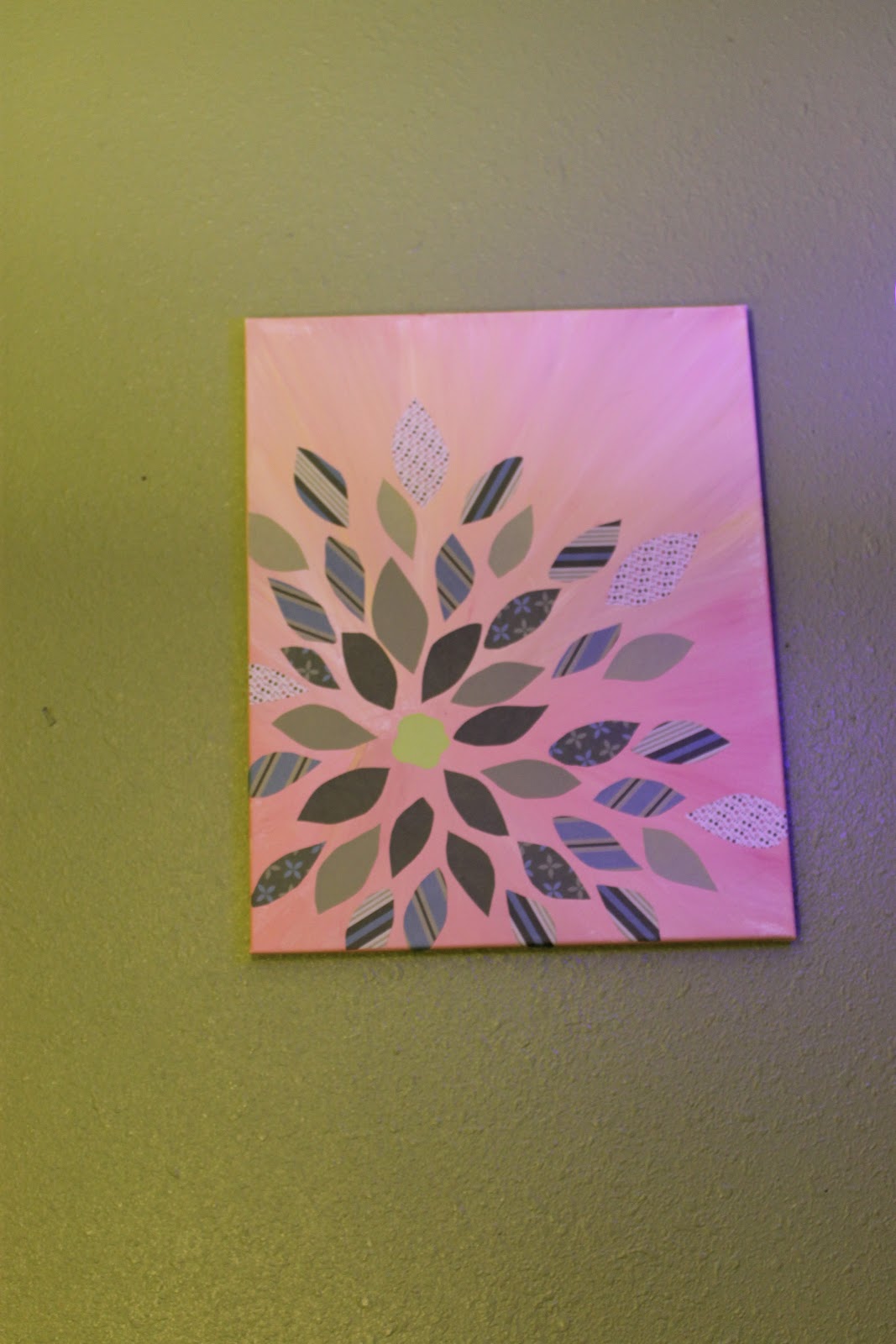 OneCraftyCookie Modge Podge Magic Flower on Canvas