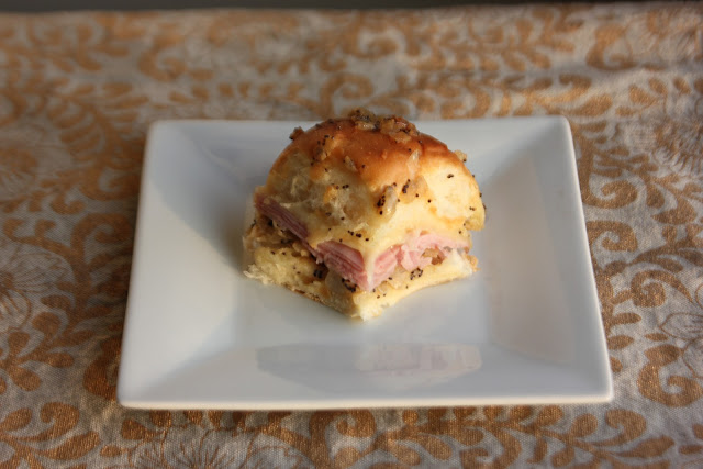 baked ham and cheese poppyseed sliders