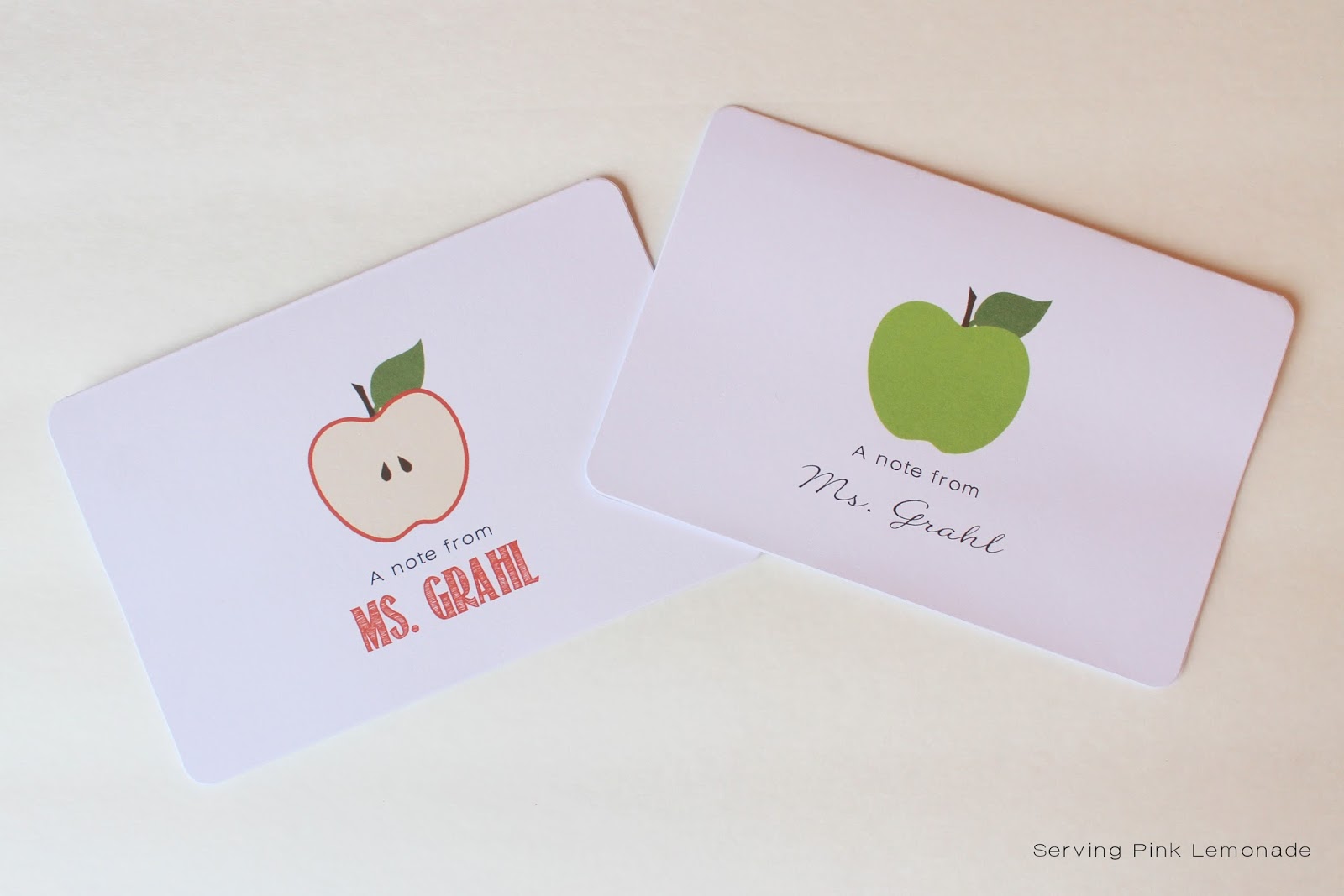 Serving Pink Lemonade DIY Personalized Teacher Stationary