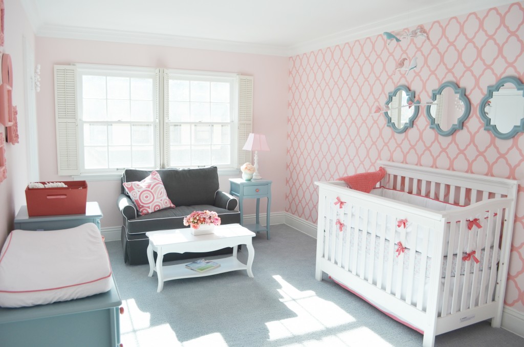 Custom Nursery Art by Kimberly Cool Color Combo Pink and Mint