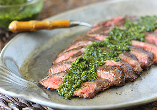Grilled Flank Steak with Chimichurri Sauce Recipe