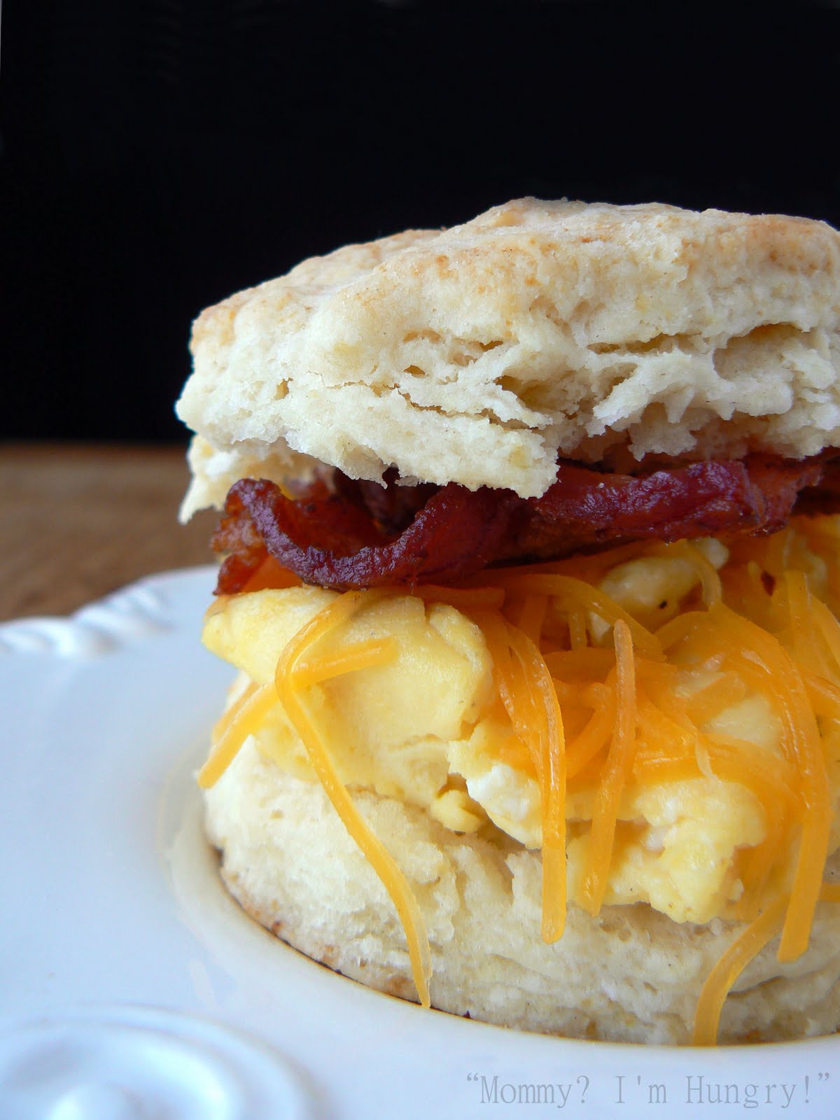 MIH Recipe Blog Buttermilk Biscuits with Bacon, Eggs and Cheddar.