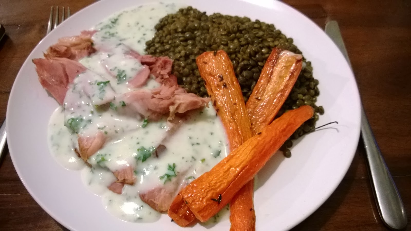 Food Urchin Smoked Ham Hock and Parsley Sauce