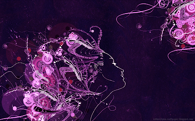 Purple Abstract Face - Purple Wallpaper