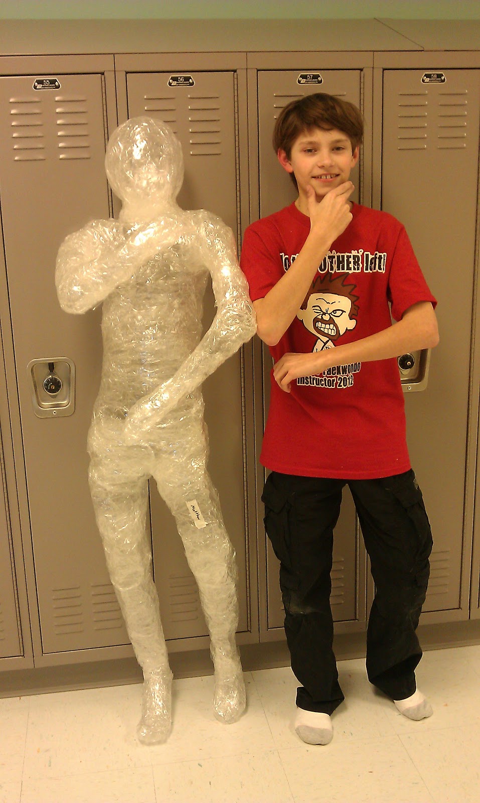 Art with Mrs. Kennedy Art Club Packing Tape Sculptures