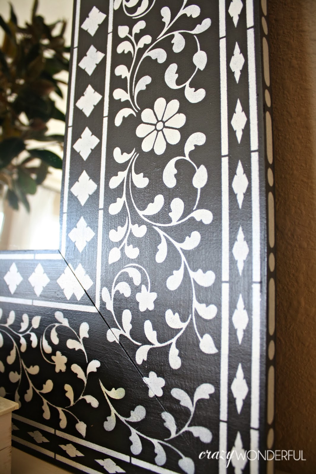 DIY inlay mirror + cutting edge stencils giveaway Crazy Wonderful