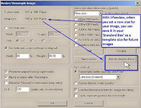 Resize/Resample image pop up box in Irfanview image editor showing resizing capacity