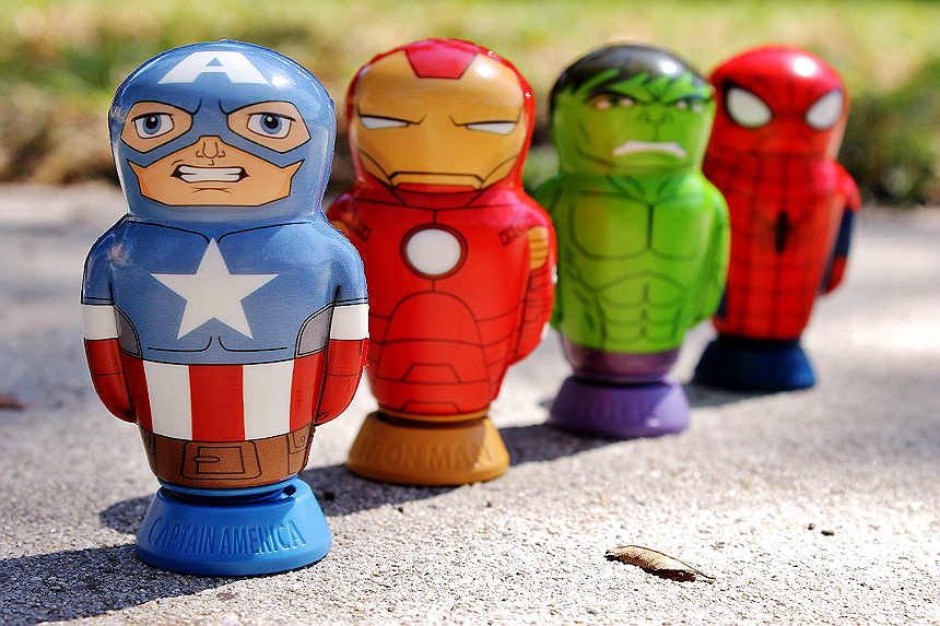 MARVEL Power Poppers are made of a compressed foam body that's extra light and soft, with a self propelled (battery free) operation that sends them flying up to 6 feet in the air!