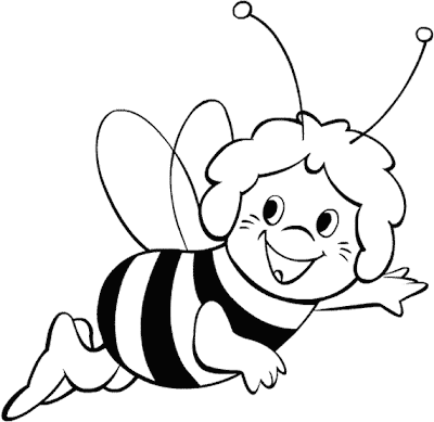 Line Drawing :: Clip Art :: Bee :: Fly