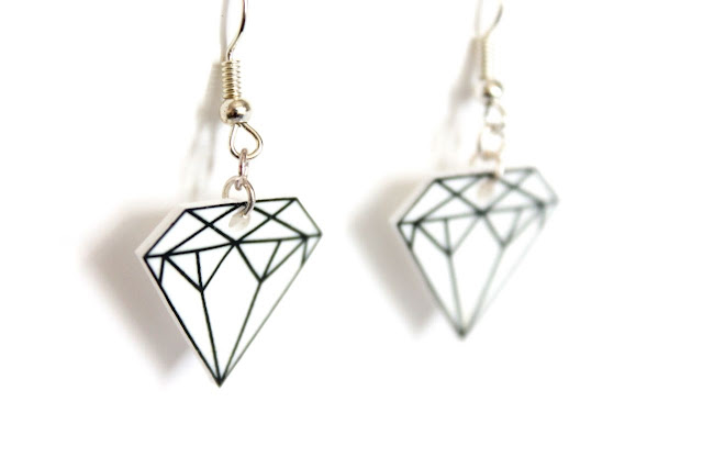 shrinky dinky diamond earrings diy tutorial