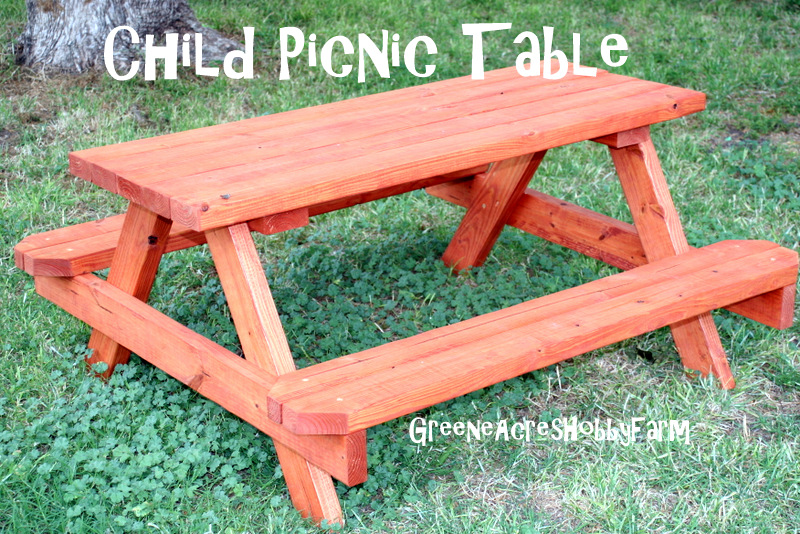 Greene Acres Hobby Farm DIY Wooden Child Picnic Table Instructions