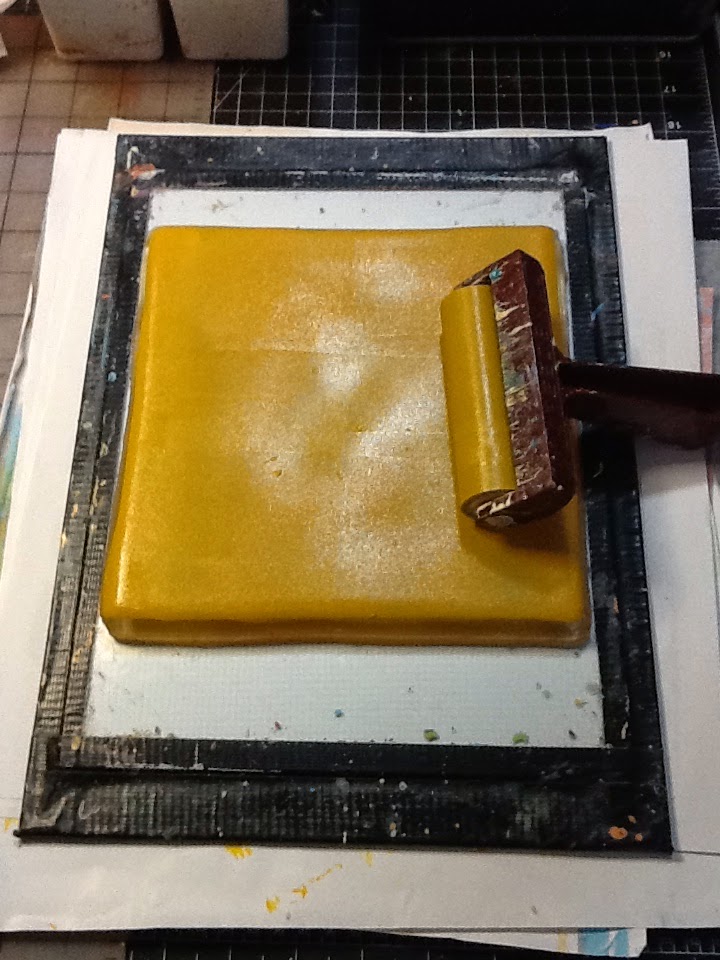 Art Unstructured Homemade Gelatin Printing Plate